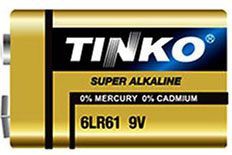 Baterie TINKO 9V 6LR22 alkalická, baleno v blistru