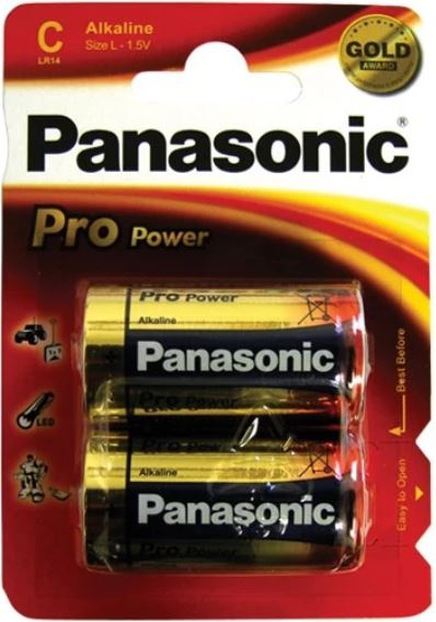 Baterie C (R14) alkalická PANASONIC Pro Power LR14 (blistr 2ks)